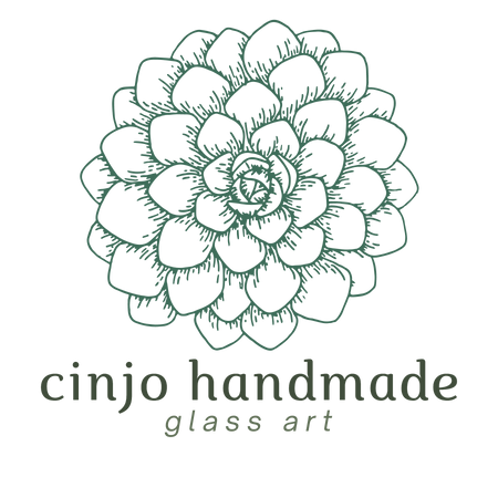 agave outline logo cinjo handmade / glass art