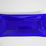 Luminescent Blue Fused Glass Art Tray