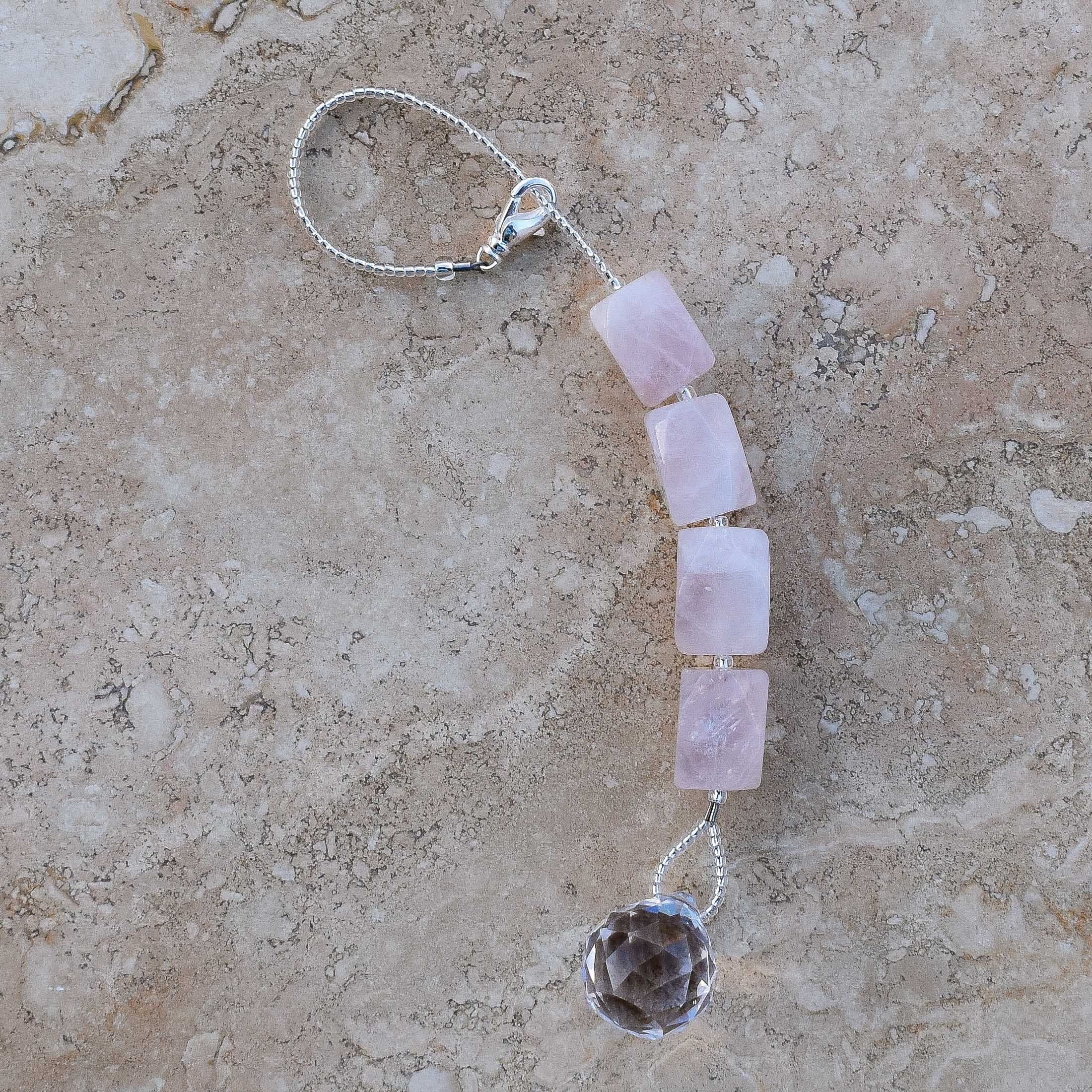 Small Rose Quartz Sun Catcher - Pink Gemstone