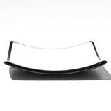 White and Black Fused Glass Tray – 6"