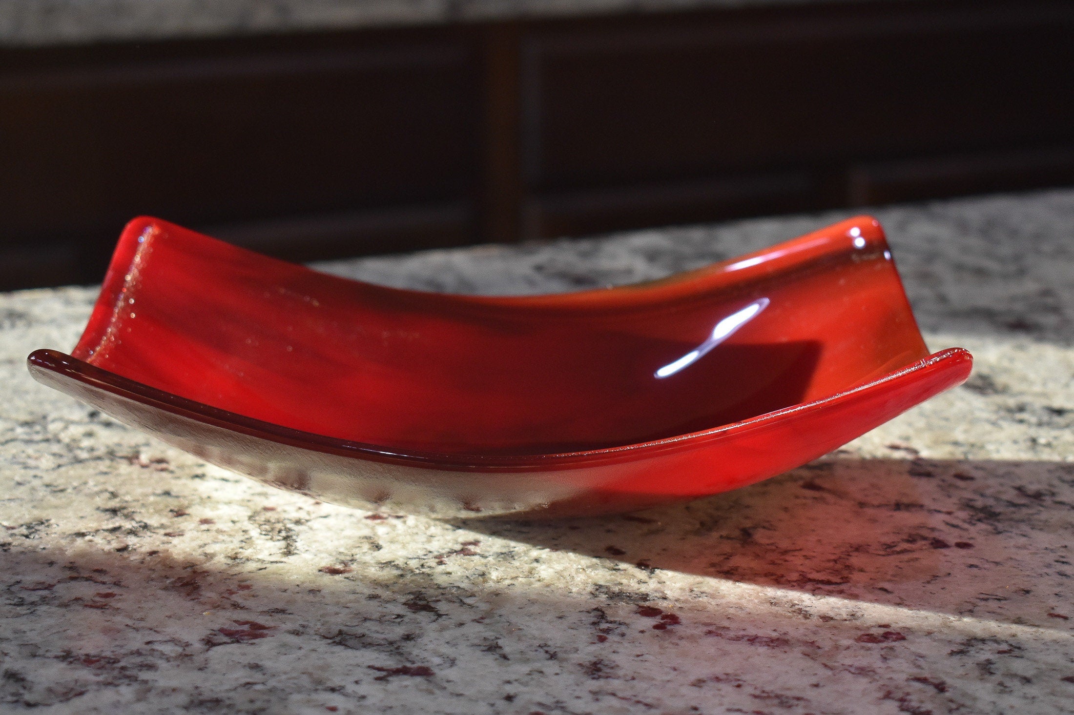 Deep Rose Red 10" Glass Table Centerpiece