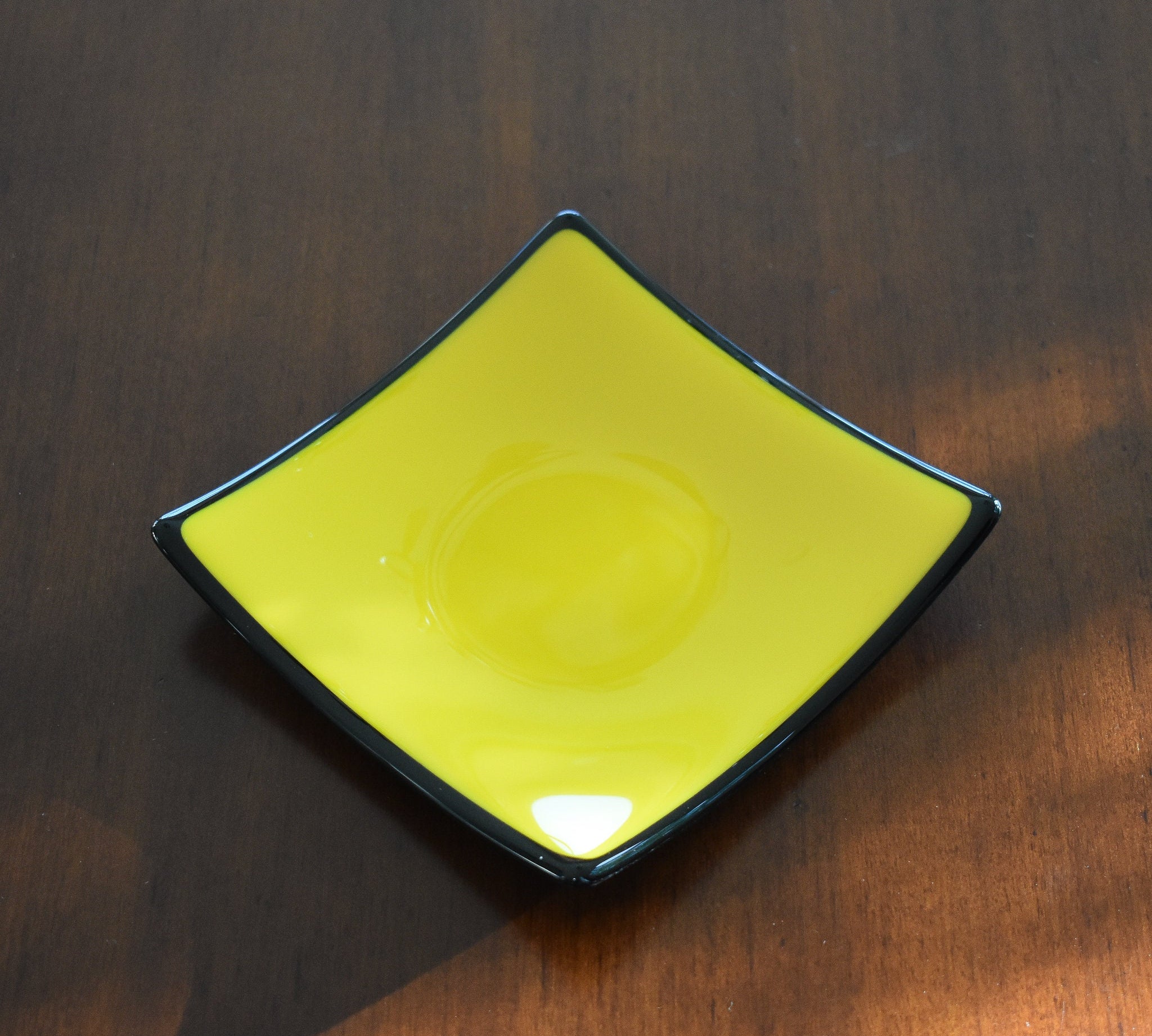 Sunflower Yellow Glass Catchall Dish