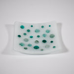 Pure White Catchall Tray with Teal Green Accents