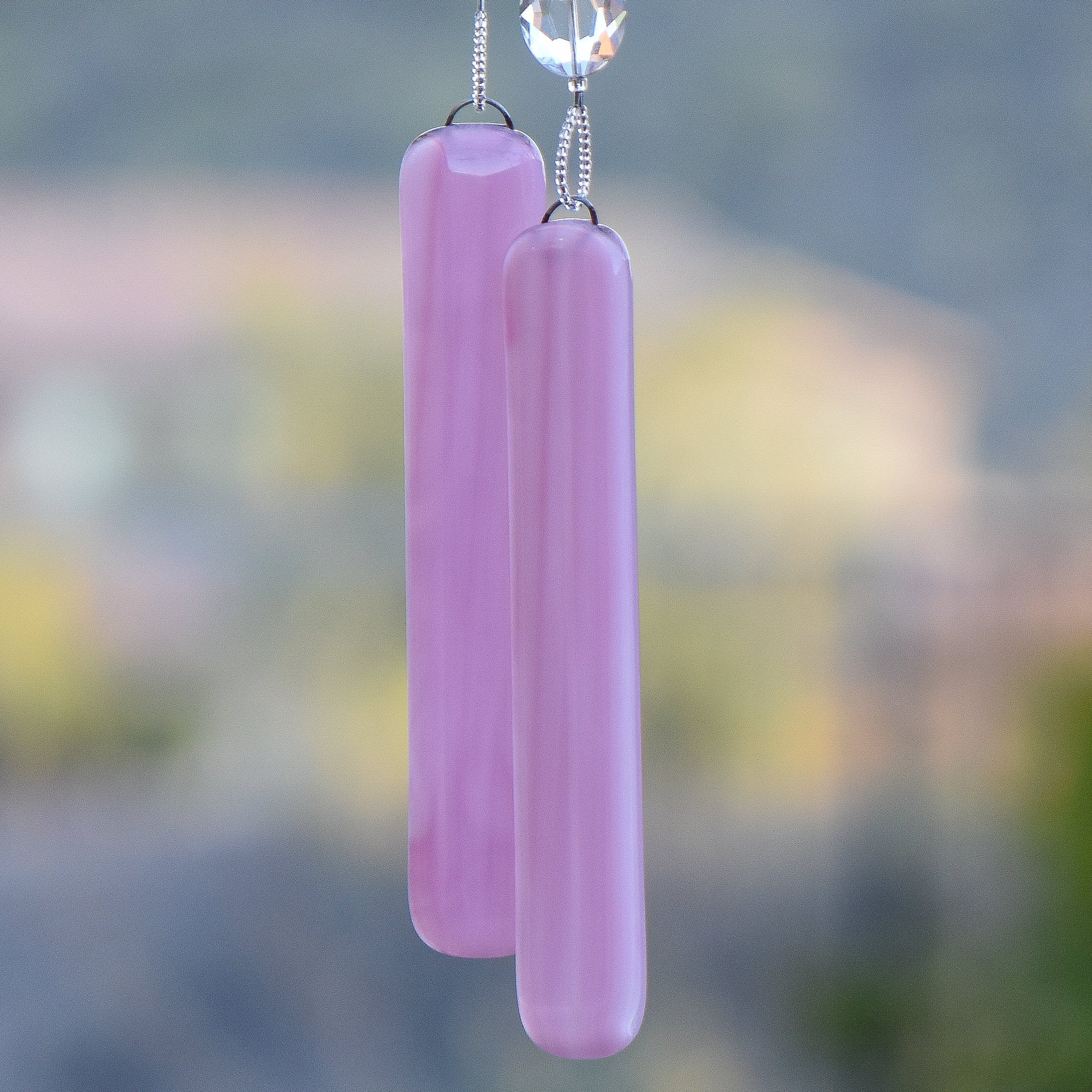 Pink Magnesite Stone Sun Chime - Handcrafted Garden and Patio Decor