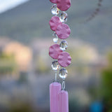 Pink Magnesite Stone Sun Chime - Handcrafted Garden and Patio Decor