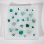 Pure White Catchall Tray with Teal Green Accents