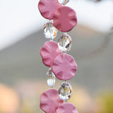 Pink Magnesite Stone Sun Chime - Handcrafted Garden and Patio Decor