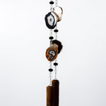 Black Agate Glass Sun-Catcher and Wind Chime Patio and Garden Decor