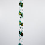 Teal Green Agate Long Glass Sun-Catcher and Wind Chime for the Patio or Garden - a Welcome Gift for the Home
