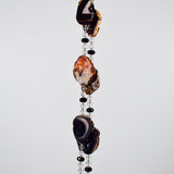 Sliced Black Agate Sun-Catching Glass Wind Chime for the Patio or Garden - Outdoor Decor Gift for the Home
