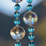 Turquoise Blue Glass Sun-Catcher Wind Chime is a Great Gift for Mother's Day, Housewarming, Sympathy or Retirement