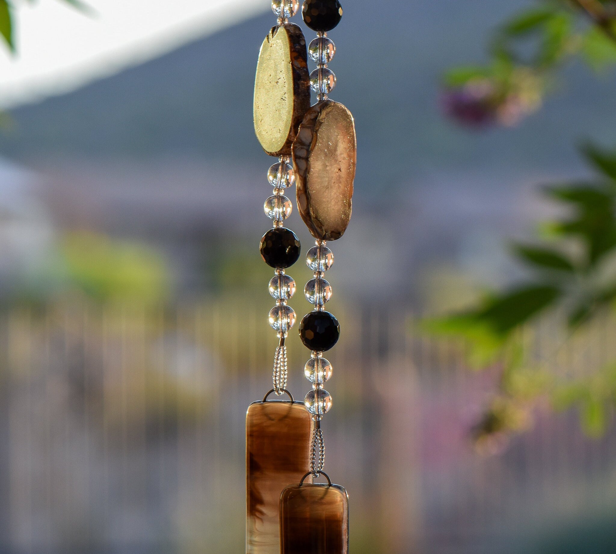 Black Agate with Onyx Chime