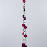 Outdoor Pink Agate and Crystal Sun Chime for a Magical Sun-Catching Display