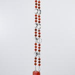 Red Agate Stone and Fused Glass Sun Chime for the Outdoors - Bright, Beautiful Color