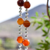 Orange Carnelian Agate Stone Sun-Catcher Wind Chime for Patio, Garden, Balcony