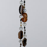 Black Agate Sun-Catcher Wind Chime with Fused Glass for the Patio or Garden