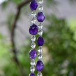 Colorful Amethyst Stone and Glass Sun-Catcher Wind Chime for Outdoor Living