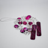 Outdoor Pink Agate and Crystal Sun Chime for a Magical Sun-Catching Display