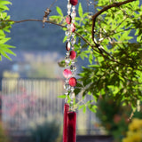 Outdoor Pink Agate and Crystal Sun Chime for a Magical Sun-Catching Display