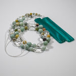 Handcrafted Sun Chime with Amazonite Stones and Glass Crystal for a Calming Patio Oasis