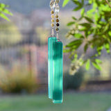 Handcrafted Sun Chime with Amazonite Stones and Glass Crystal for a Calming Patio Oasis