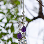 Gorgeous Amethyst Sun-Catcher Wind Chime with Glass Crystal