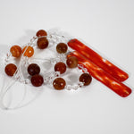 Orange Carnelian Agate Stone Sun-Catcher Wind Chime for Patio, Garden, Balcony