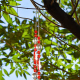 Bright Red Sun-Catcher Wind Chime for Patio, Garden, Porch or Balcony