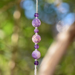 Amethyst Stone Car Charm Sun-Catcher - Sunlight Sparkle and Positive Vibes