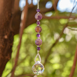 Amethyst Stone Car Charm Sun-Catcher - Sunlight Sparkle and Positive Vibes