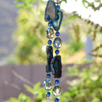 Dark Blue Agate Sun-Catcher Wind Chime - Outdoor Decor