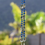 Dark Aqua Blue Sun-Catcher Wind Chime for Outdoor Spaces