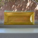 Luminescent Honey Gold Rectangular Glass Tray - Functional Art - Organize your Bath, Kitchen, Entryway