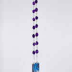 Colorful Amethyst Stone and Glass Sun-Catcher Wind Chime for Outdoor Living