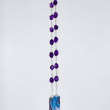 Colorful Amethyst Stone and Glass Sun-Catcher Wind Chime for Outdoor Living