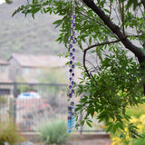 Colorful Amethyst Stone and Glass Sun-Catcher Wind Chime for Outdoor Living