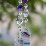 Gorgeous Amethyst Sun-Catcher Wind Chime with Glass Crystal