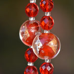 Red Metallic Glass Sun Catcher Wind Chime - Foil Lamp-worked Beads