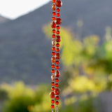 Red Metallic Glass Sun Catcher Wind Chime - Foil Lamp-worked Beads