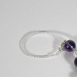 Handmade Purple Glass Car Charm with Crystal Cross