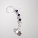 Handmade Purple Glass Car Charm with Crystal Cross