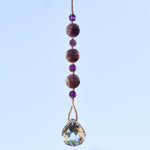 Amethyst Stone Car Charm Sun-Catcher - Sunlight Sparkle and Positive Vibes