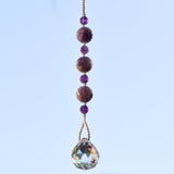 Amethyst Stone Car Charm Sun-Catcher - Sunlight Sparkle and Positive Vibes