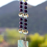 Brilliant Purple Pearls with Large Crystals - Sun Catcher and Wind Chime - Outdoor Decor