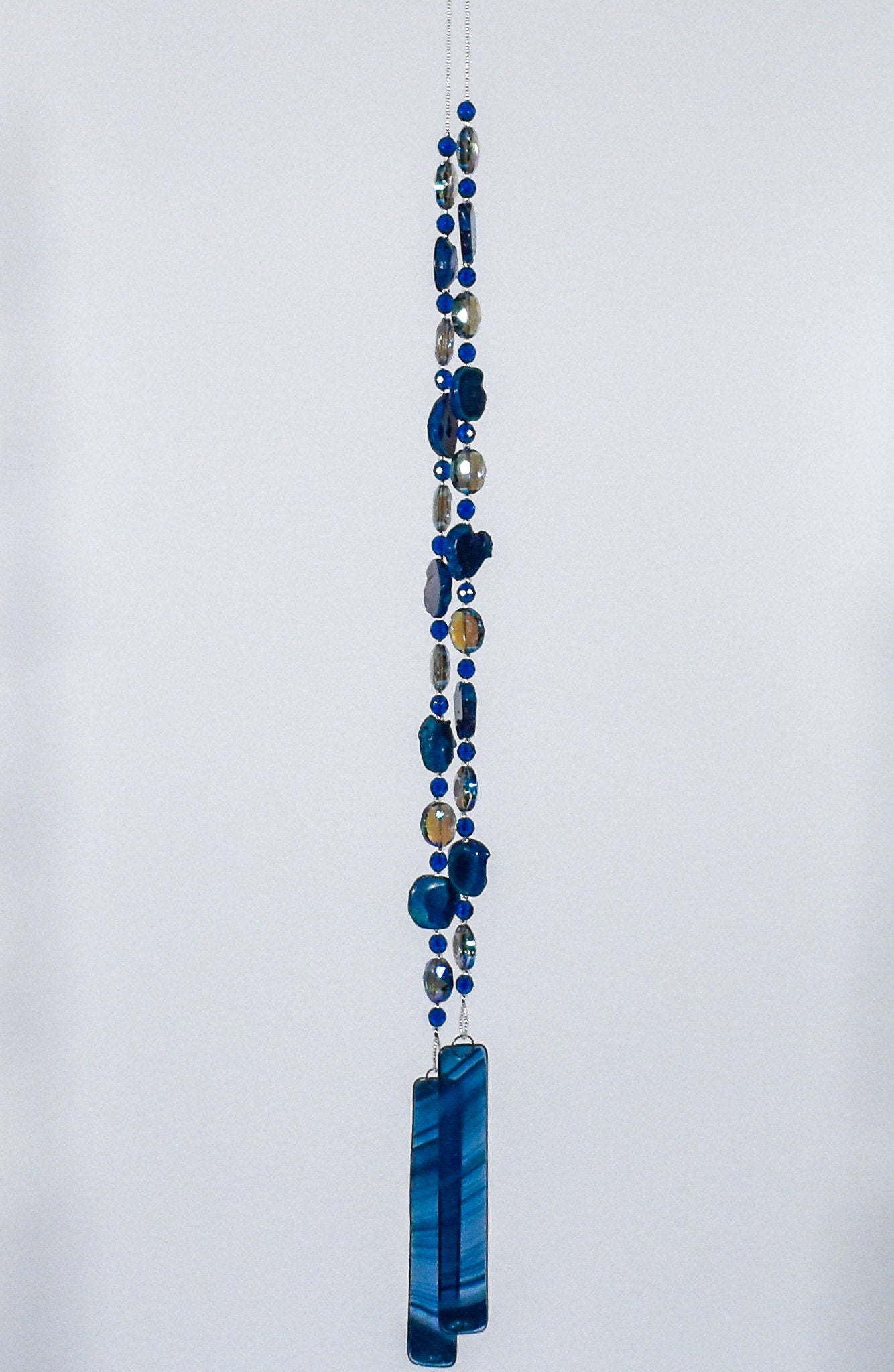 Midnight Blue Agate Sun Catcher Wind Chime - Beautiful Patio Decor