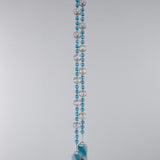 Turquoise Blue Glass Bead Wind Chime with Reflective Clear Glass - Outdoor Decor, Retirement Gift