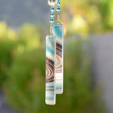 Turquoise Blue Glass Bead Wind Chime with Reflective Clear Glass - Outdoor Decor, Retirement Gift