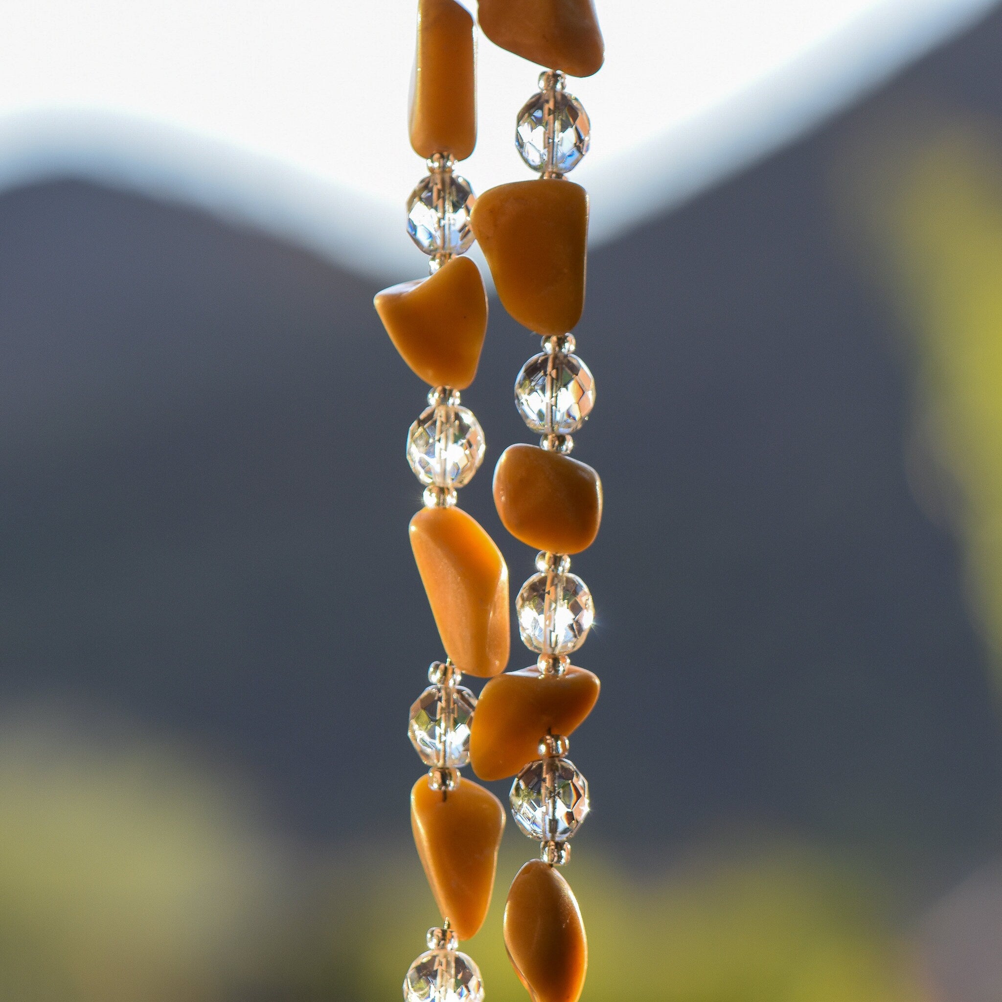 Sunlit Yellow Jasper Stone Wind Chime for Patio and Garden