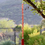 Red Metallic Glass Sun Catcher Wind Chime - Foil Lamp-worked Beads