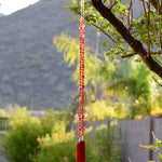 Red Metallic Glass Sun Catcher Wind Chime - Foil Lamp-worked Beads